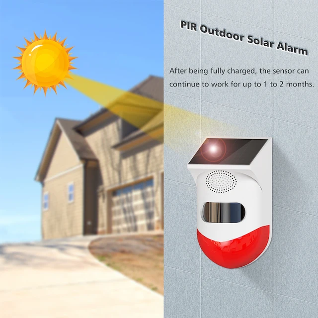Alarme sonore à infrarouge solaire pour extérieure